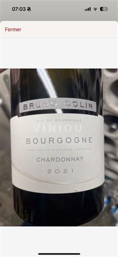 Borgogna AOC Domaine Bruno Colin Bourgogne Chardonnay 2021