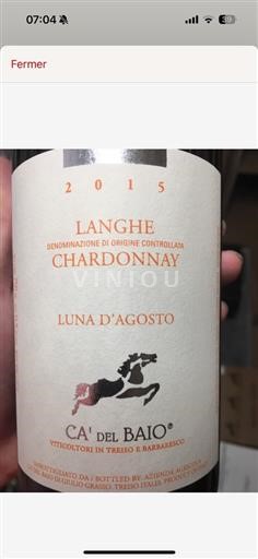 Piedmont Wines Langhe DOP / DOC Ca' Del Baio Luna d'agosto 2015