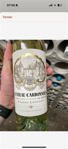 Vin Blanc (blank) Château Carbonnieux 2018 France Bordeaux Pessac-Léognan (blank)