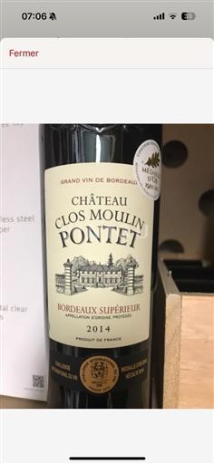 Bordeaux Bordeaux superiore (blank) Clos Moulin Pontet (blank) 2014