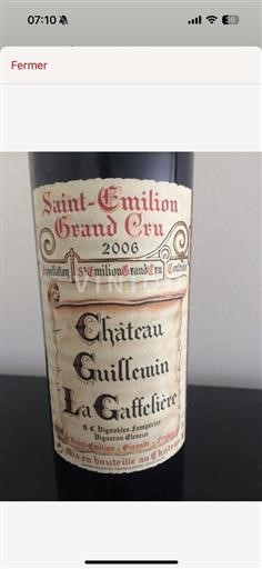 Vin Rouge (blank) Château Guillemin La Gaffelière 2006 France Bordeaux Saint-Émilion Grand Cru Grand Cru