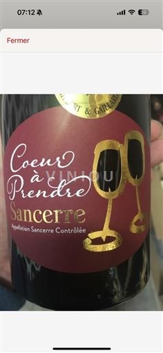 Vallée de la Loire Sancerre AOP / AOC Christian Lauverjat Coeur à Prendre 2015