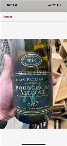 Vin Blanc Bourgogne Aligoté Alain Patriarche 2018 France Bourgogne Bourgogne-aligoté AOP / AOC