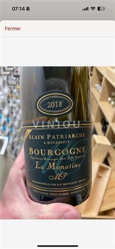 Bourgondië Bourgogne AOP / AOC Domaine Alain Patriarche La Monatine 2018