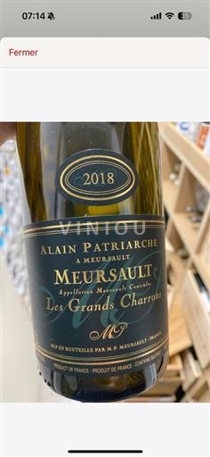 Burgundy Meursault AOP / AOC Domaine Alain Patriarche Les Grands Charrons 2018