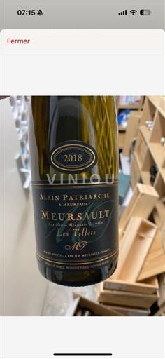 Borgogna Meursault AOP / AOC Domaine Alain Patriarche Les Tillets 2018