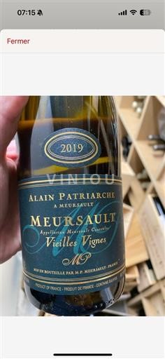 Borgogna Meursault AOP / AOC Domaine Alain Patriarche Vieilles Vignes 2019