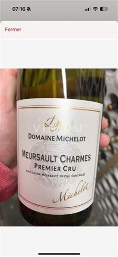 Bourgogne Meursault 1er Cru Domaine Bernard Michelot Meursault Charmes 2016