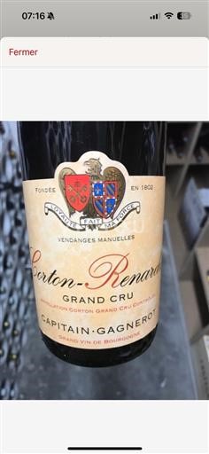 Borgogna Corton-Bressandes Grand Cru Capitaingagnerot Corton-Renardes 2013