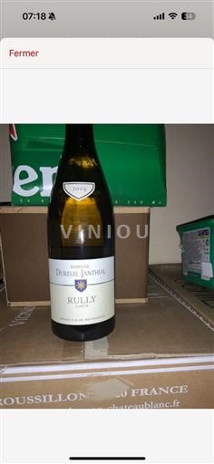Vin Blanc (blank) Domaine Durueiljanthial 2019 France Bourgogne Rully AOC (blank)