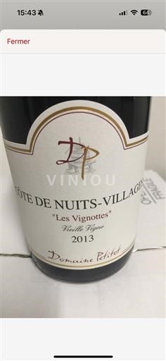 Burgundija Côte de Nuits Villages AOP / AOC Domaine Petitot Les Vignottes - Vieille Vigne 2013