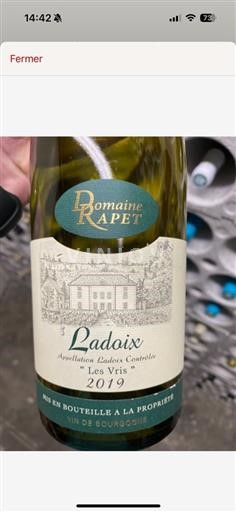 Burgundsko Ladoix (blank) Domaine Rapet Les Vris 2019