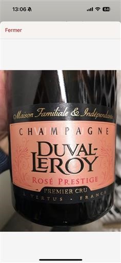 Champagne 1er Cru Duvalleroy Rosé Prestige Non-Vintage