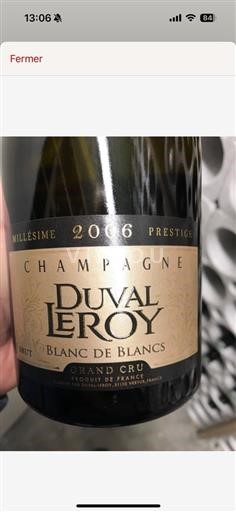 Champagne Grand Cru Duvalleroy Grand Cru Blanc de Blanc 2006