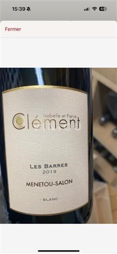 Valle della Loira Menetou-Salon AOP / AOC Isabelle Et Pierre Clement Les Barres 2019
