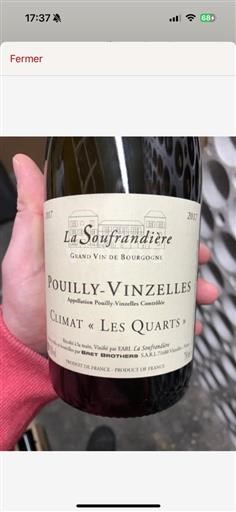 Vin Blanc Pouilly-Vinzelles La Soufrandière 2017 France Bourgogne Pouilly-vinzelles AOP / AOC