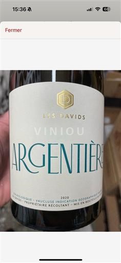 Provence, Unteres Rhônetal, Korsika Vaucluse IGP / Vin de Pays Les Davids Argentière 2020