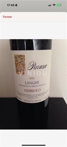 Piemonte Langhe DOP / DOC Parusso Langhe Nebbiolo 2012