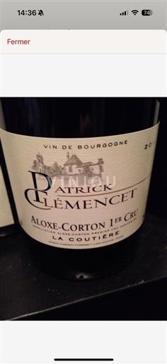 Burgundi Aloxe-Corton 1er Cru Domaine Patrick Clémencet Aloxe-Corton 1er Cru - La Coutiere 2011