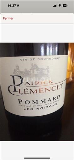 Burgundi Pommard AOP / AOC Domaine Patrick Clémencet Pommard - Les Noizons 2011