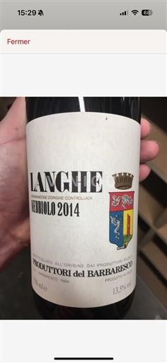 Vin Rouge Langhe Nebbiolo Produttori Di Barbaresco 2014 Italie Piémont Barbaresco DOCG