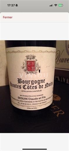 Bourgogne Ikke specificeret AOP / AOC Seguin Claude Et Fils Haute Cote De Nuits 2000