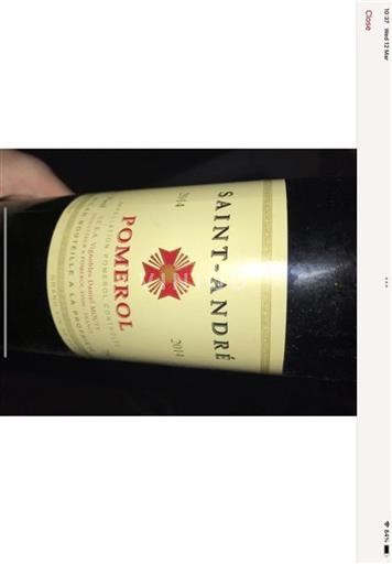 Bordeaux Pomerol Cru Classé Vignobles Daniel Mouty Saint André 2014