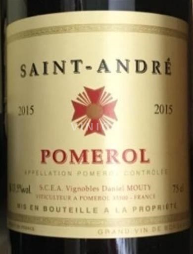 Bordeaux Pomerol Vignobles Daniel Mouty Saint André 2015