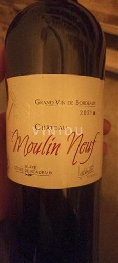 Bordeaux Blaye Côtes de Bordeaux Château Moulin Neuf 2021
