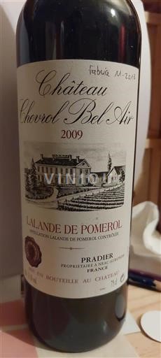 Bordeaux Lalande-de-Pomerol Chevrol Bel Air 2009