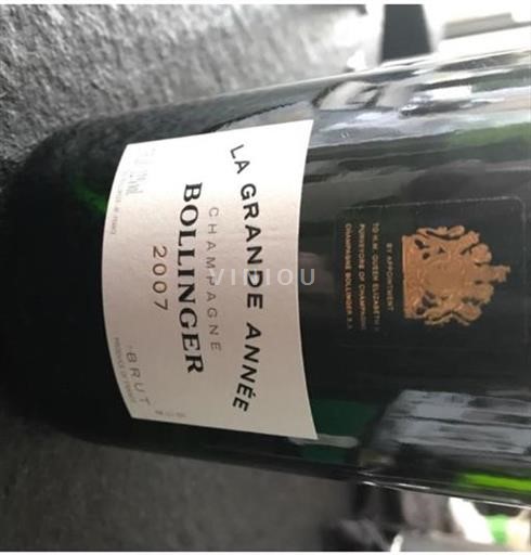 Champaña Champán Bollinger La Grande Année 2007