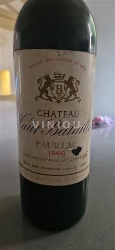 Bordeaux Pauillac Grand Cru Château Hautbatailley 1968