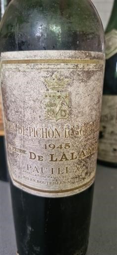 Bordeaux Pauillac Grand Cru Château Pichon Longueville Comtesse De Lalande 1945