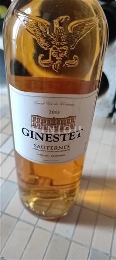 Bordeaux Sauternes Ginestet 2013