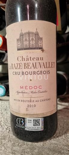 Bordeaux Médoc Cru Bourgeois Château La Raze Beauvallet 2010