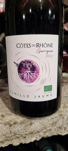 Vallée du Rhône Côtes-du-rhône Famille Jaume Garrigues 2022