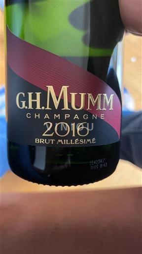 Champagne Gh Mumm Brut Millésimé 2016