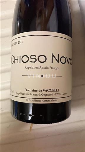 Corse Ajaccio Domaine Vaccelli Chioso Novo 2021
