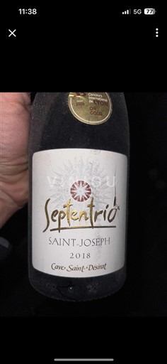 Vallée du Rhône Saint-Joseph Cave Saint Desirat Septentrio 2018