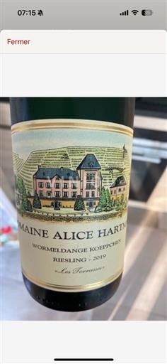 Luxemburgin Mosel Alice Hartmann Reisling Les Terrasses 2019