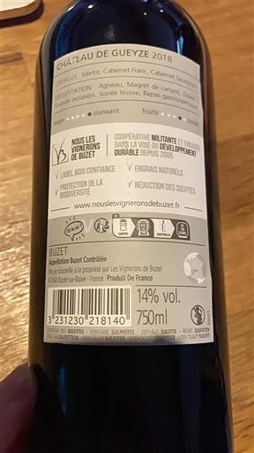 Zuidwest-Frankrijk Buzet Château Gueyze 2018