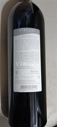 Vin Rouge sec Cuvée Notus Abbotts 2006 France Languedoc Minervois AOC
