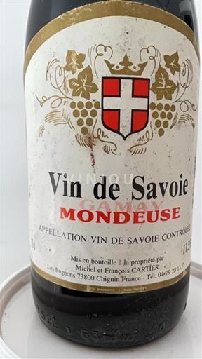 Savoie and Bugey Mondeuse Domaine Cartier 2001