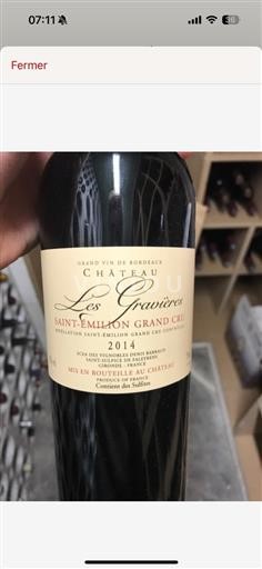 Bordeaux Saint-Émilion Grand Cru Château Les Gravières (blank) 2014