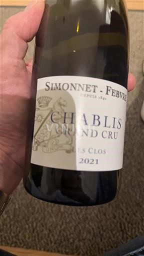 Burgundi Chablis Grand Cru Domaine Simonnetfebvre Les Clos 2021