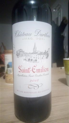 Vin Rouge sec Magador Château DArthus 2018 France Bordeaux Saint-Émilion