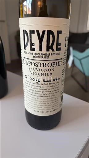 Vin Blanc sec L'Apostrophe Peyre 2023 France Provence, basse vallée du Rhône, Corse Méditerranée