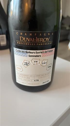 Champagne Duvalleroy des Meilleurs Ouvriers de France Sommeliers 2010
