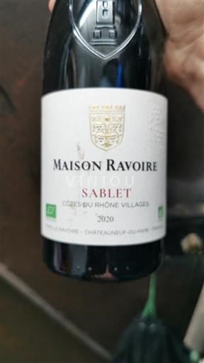 Rhônen laakso Côtes-du-rhône-villages Maison Ravoire Sablet 2020