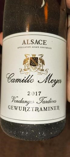 Alsace Camille Meyer Vendanges Tardives 2017